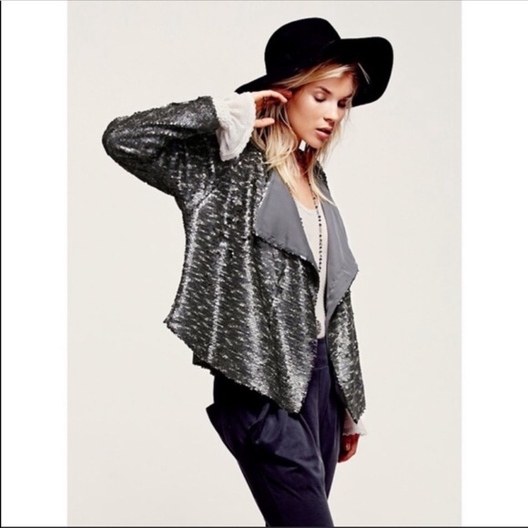 Free People Drippy Sequin Jacket Size Small - Picture 3 of 7